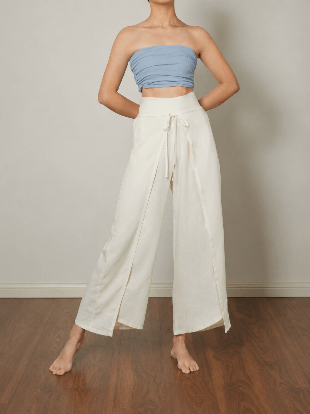 BohoFlow High-Waist Wrap Wide-Leg Yoga Pants - MYSILVERWIND