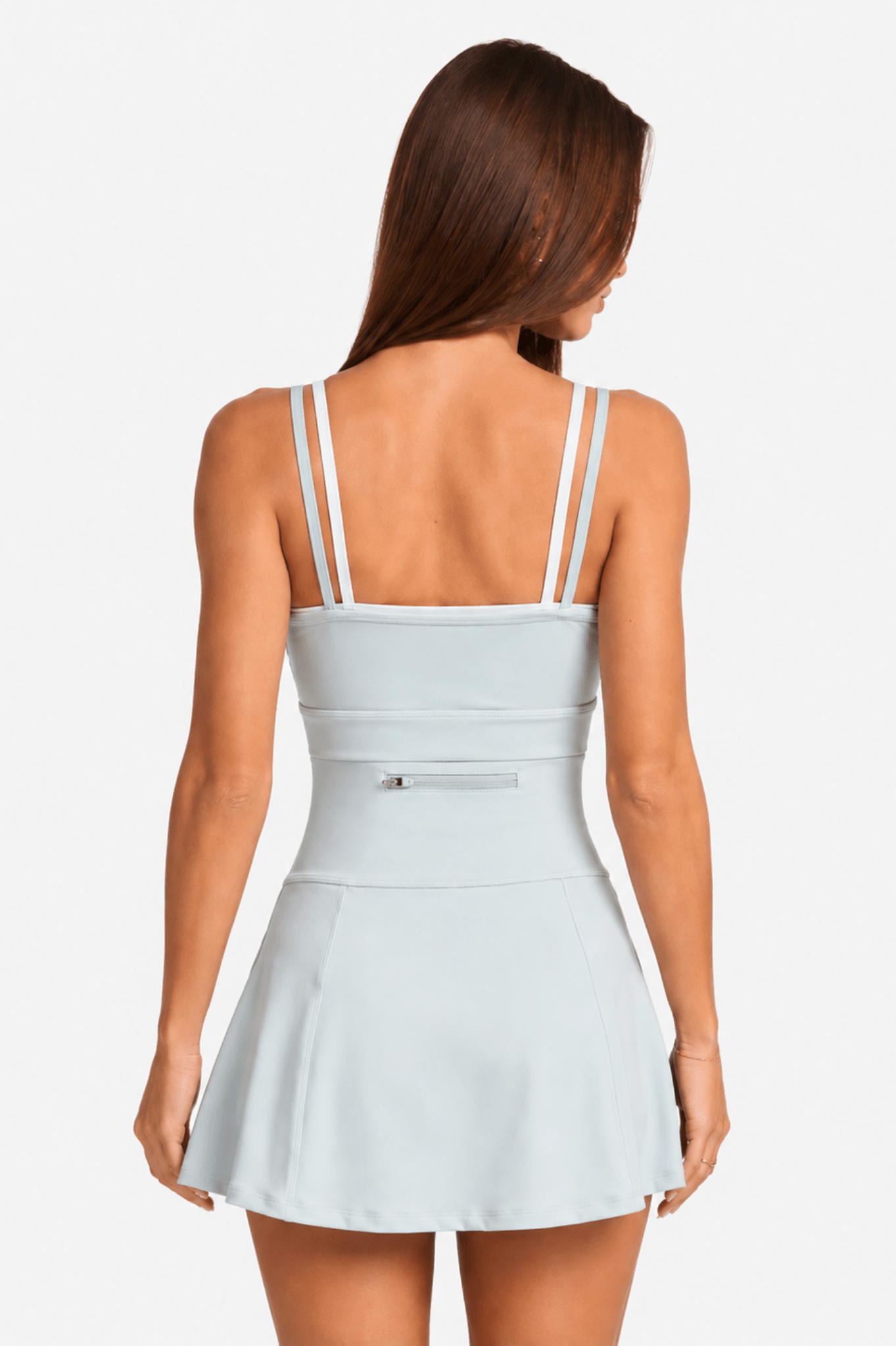 Bow Contrast Trim Double - Strap Sports Bra - Blue - MYSILVERWIND