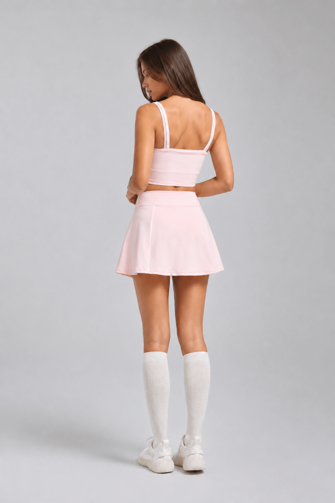 Bow Contrast Trim Double - Strap Sports Bra - Pink - MYSILVERWIND