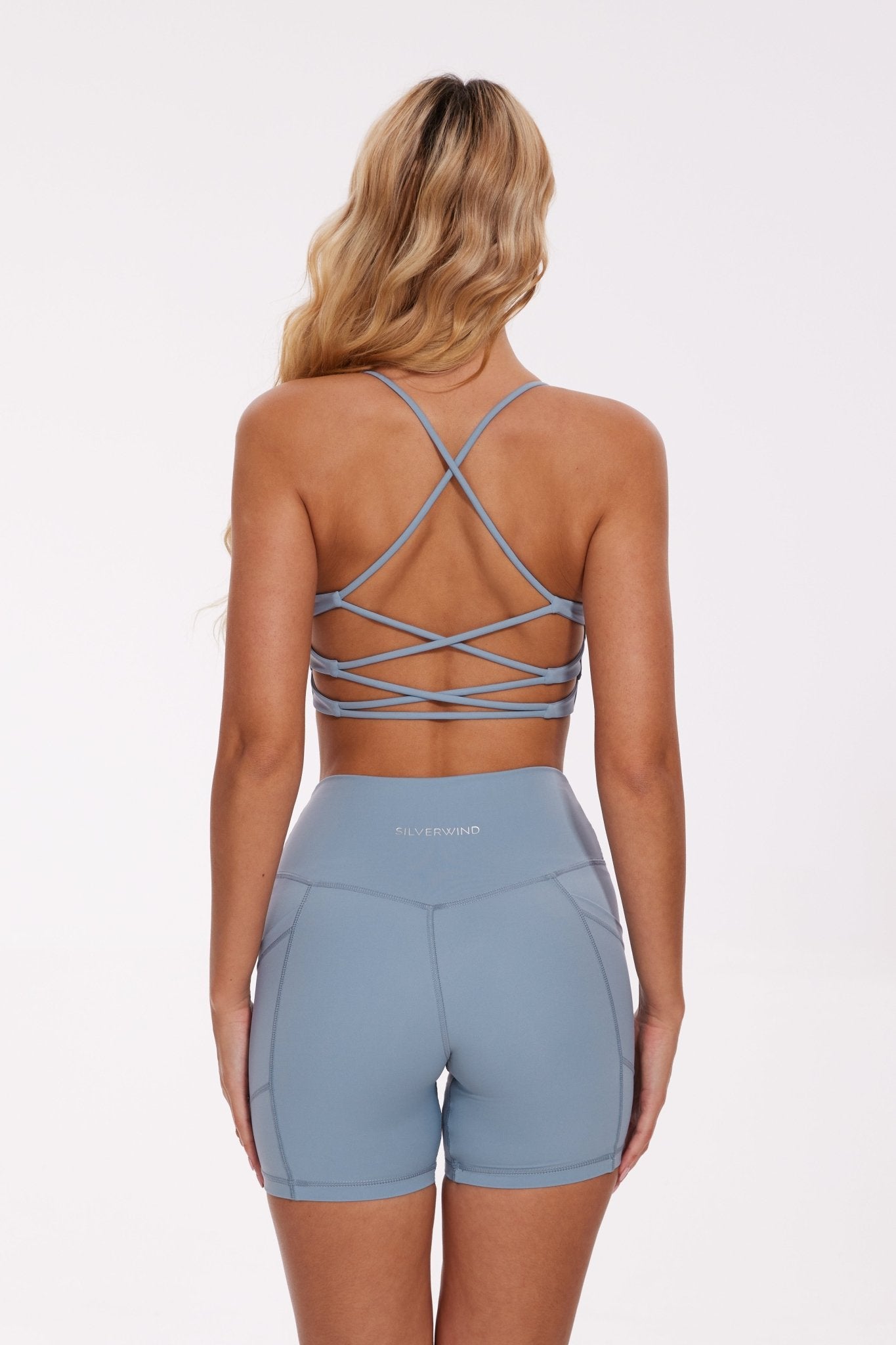 Breeze High - waisted Pocket Biker Shorts - Ice Blue - MYSILVERWIND