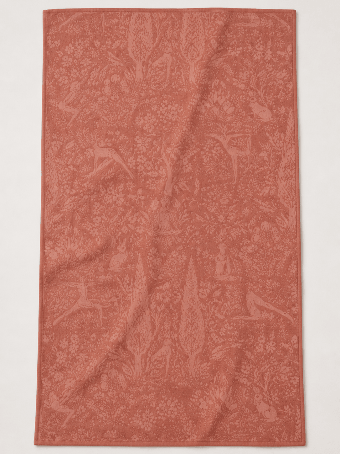 Brick Red Bunny Double-Sided Print Yoga Hand Towel - MYSILVERWIND