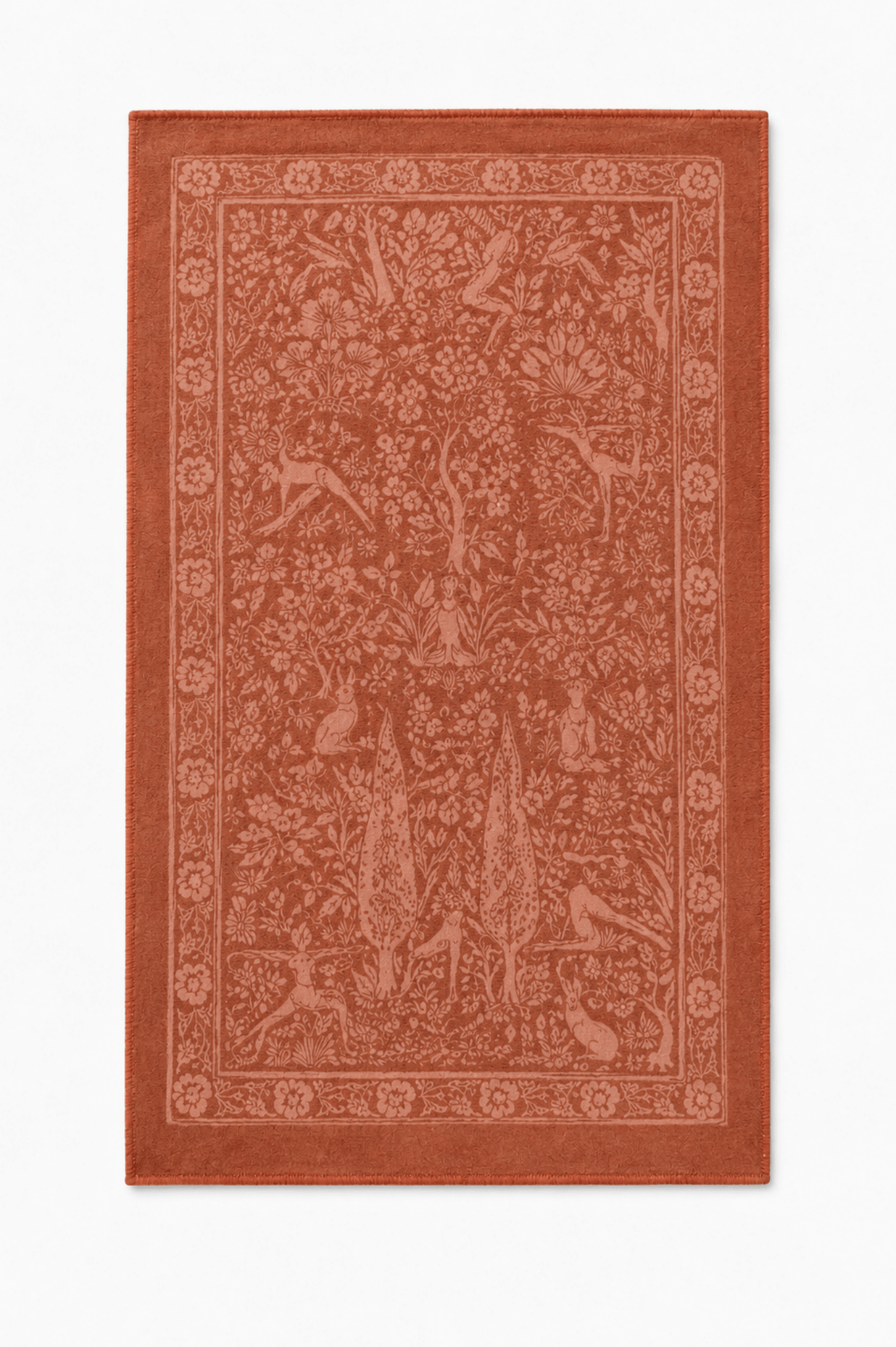 Brick Red Bunny Double-Sided Print Yoga Hand Towel - MYSILVERWIND