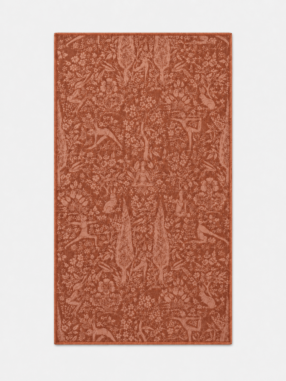 Brick Red Bunny Double-Sided Print Yoga Hand Towel - MYSILVERWIND