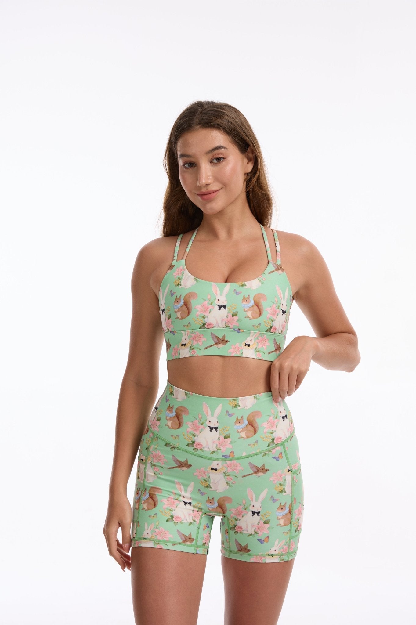 Bunny Wonderland High - waisted Shorts With Pockets - MYSILVERWIND