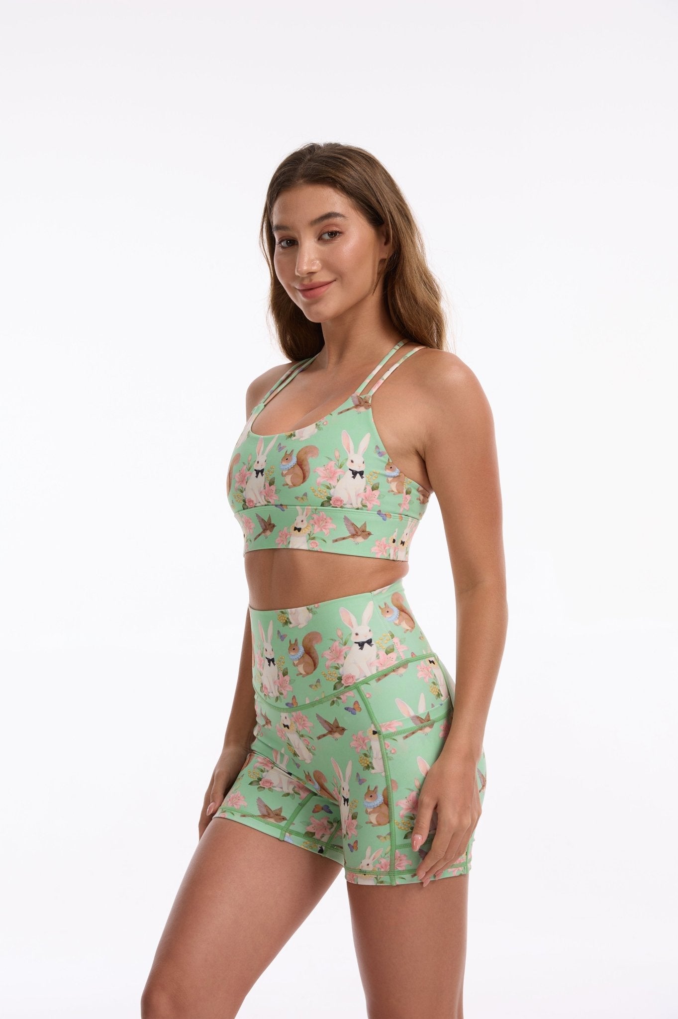 Bunny Wonderland High - waisted Shorts With Pockets - MYSILVERWIND