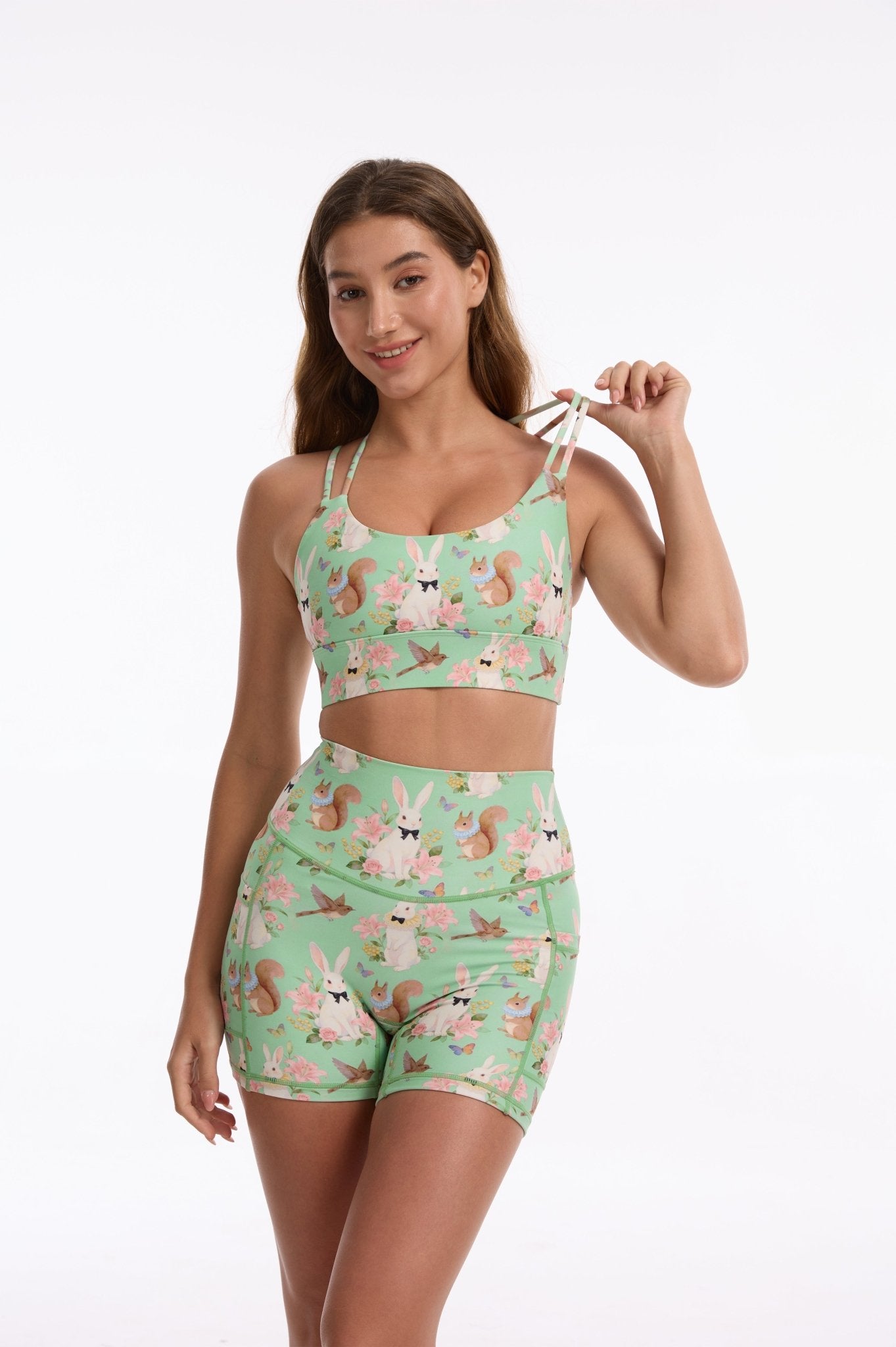 Bunny Wonderland Strappy Sports Bra - MYSILVERWIND