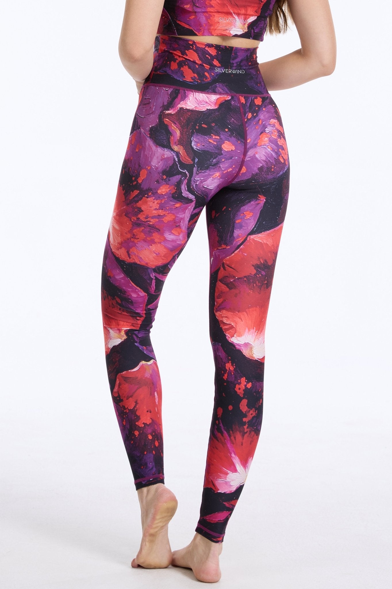 Burning Rose High - waisted Leggings - MYSILVERWIND