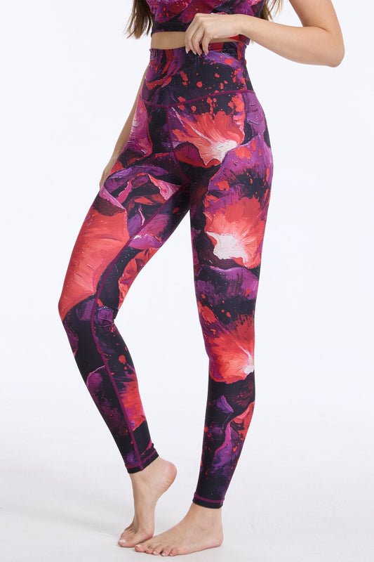 Burning Rose High - waisted Leggings - MYSILVERWIND