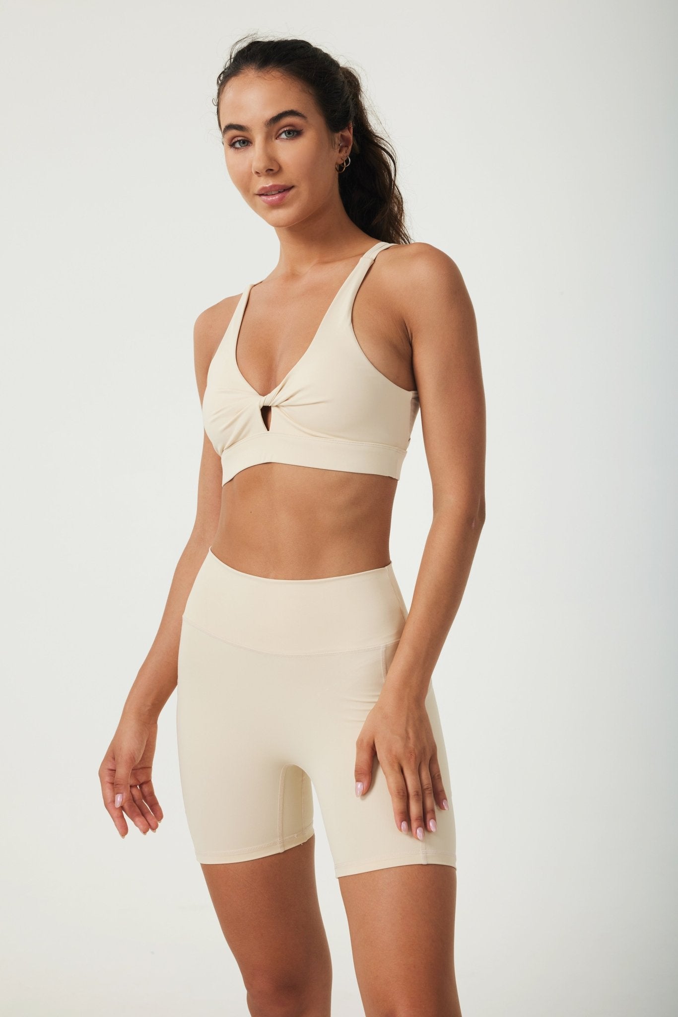ButterySoft High - waisted Bike Shorts - Ivory White - MYSILVERWIND