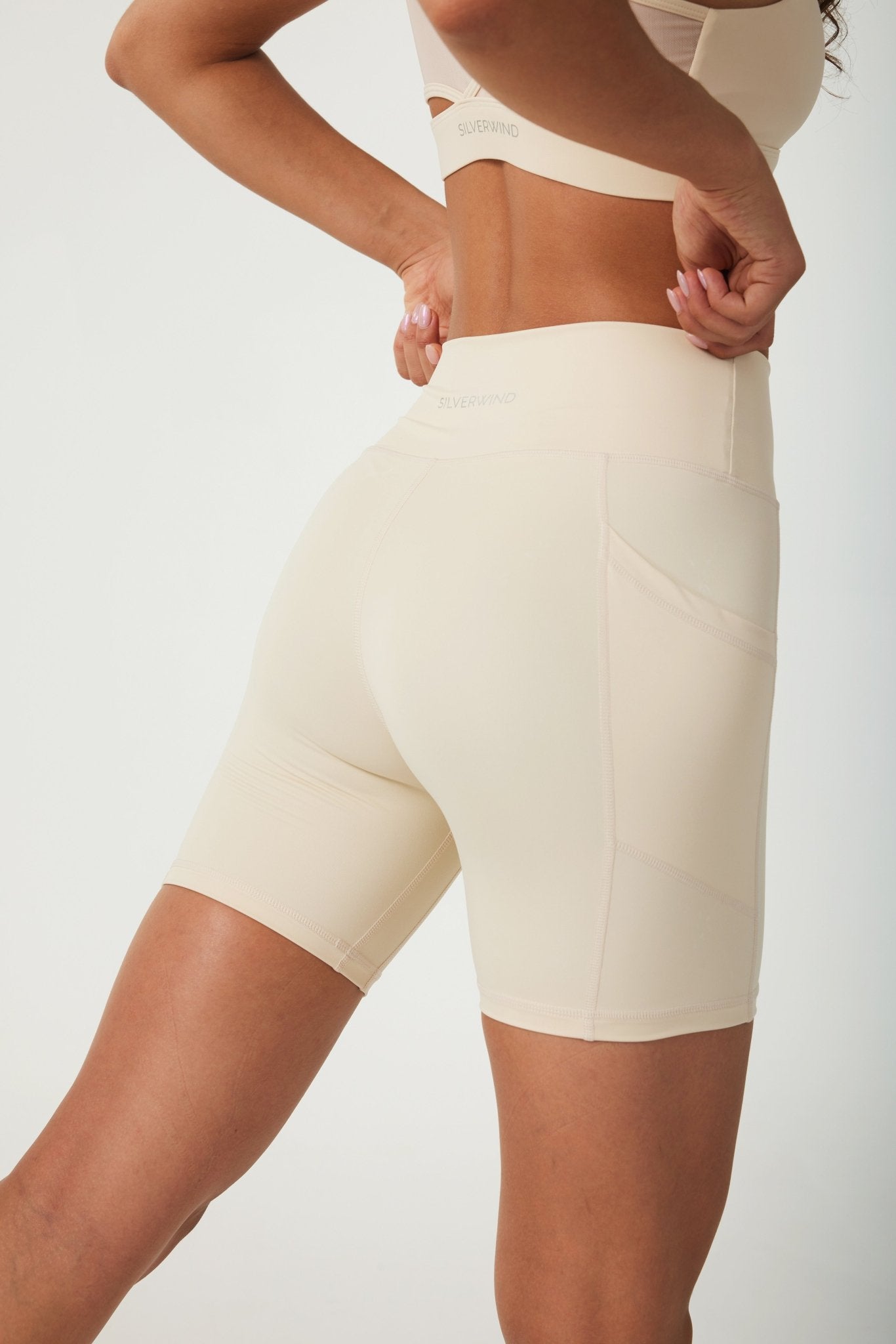 ButterySoft High - waisted Bike Shorts - Ivory White - MYSILVERWIND