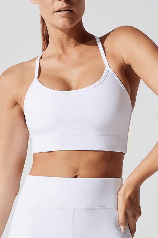 Cascade Handwoven Back Sports Bra - White (Each piece is crafted over 100 days—please do not measure it by the standards of mechanical replication.） - MYSILVERWIND