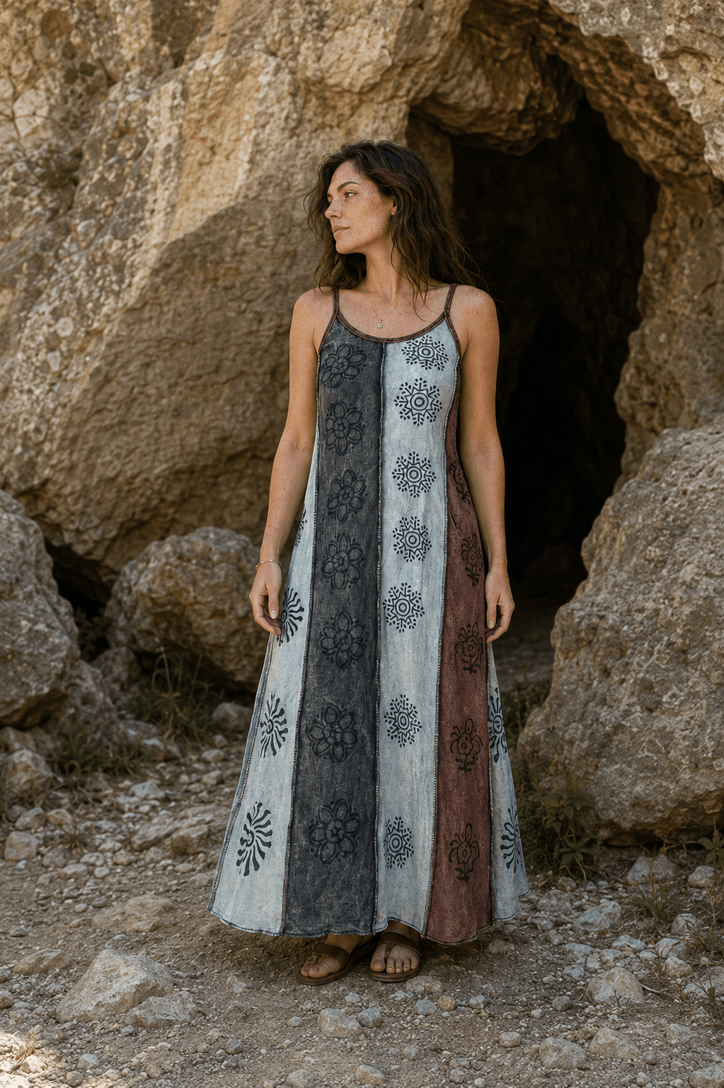 Cavern Bloom Patchwork Maxi Dress - MYSILVERWIND