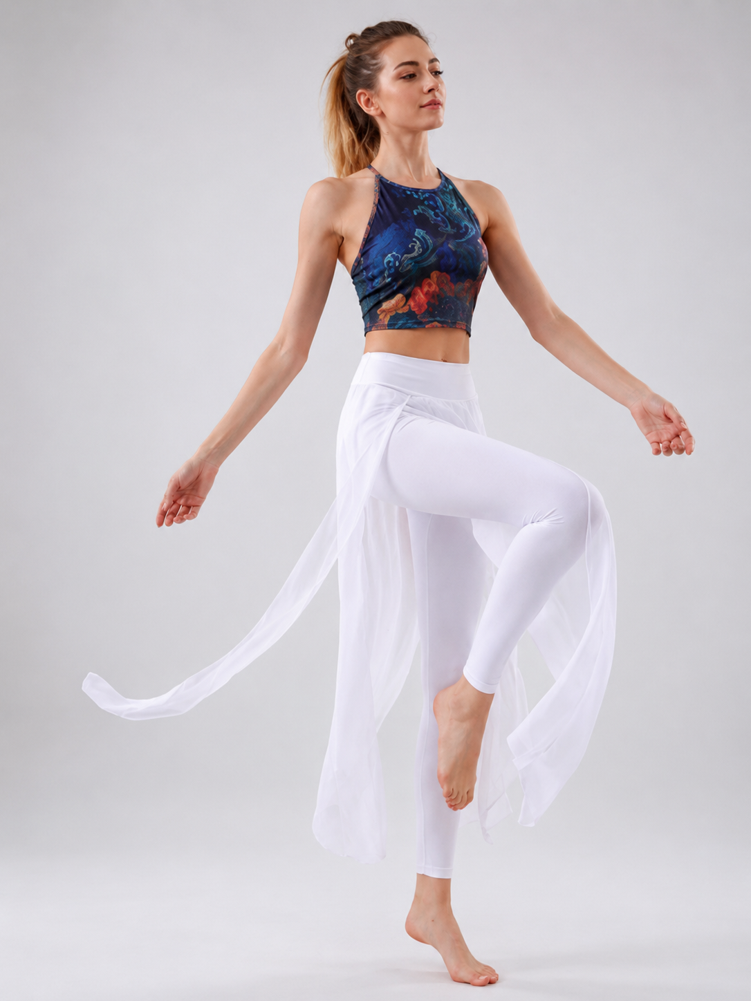 Dunara Flying Apsara Chiffon Yoga Set SILVERWIND
