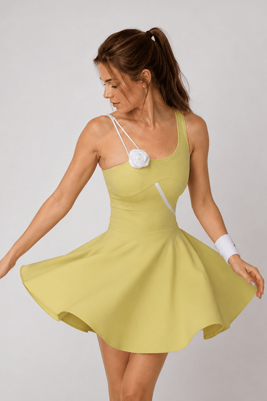 Courtelle Square-Neck Strappy Tennis Dress - MYSILVERWIND
