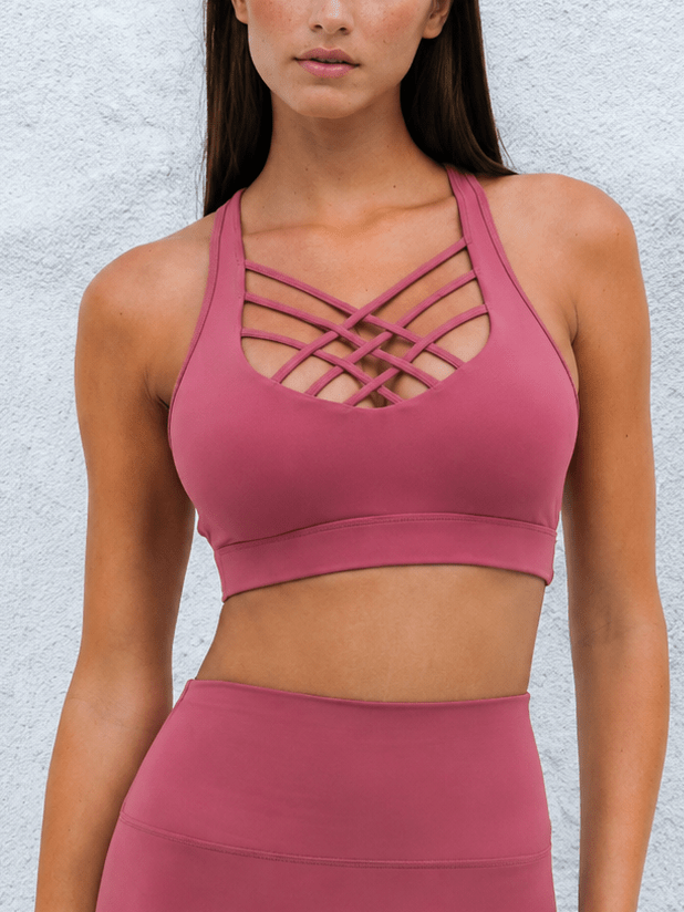 CrossLift Cutout Medium-Support Sports Bra - MYSILVERWIND