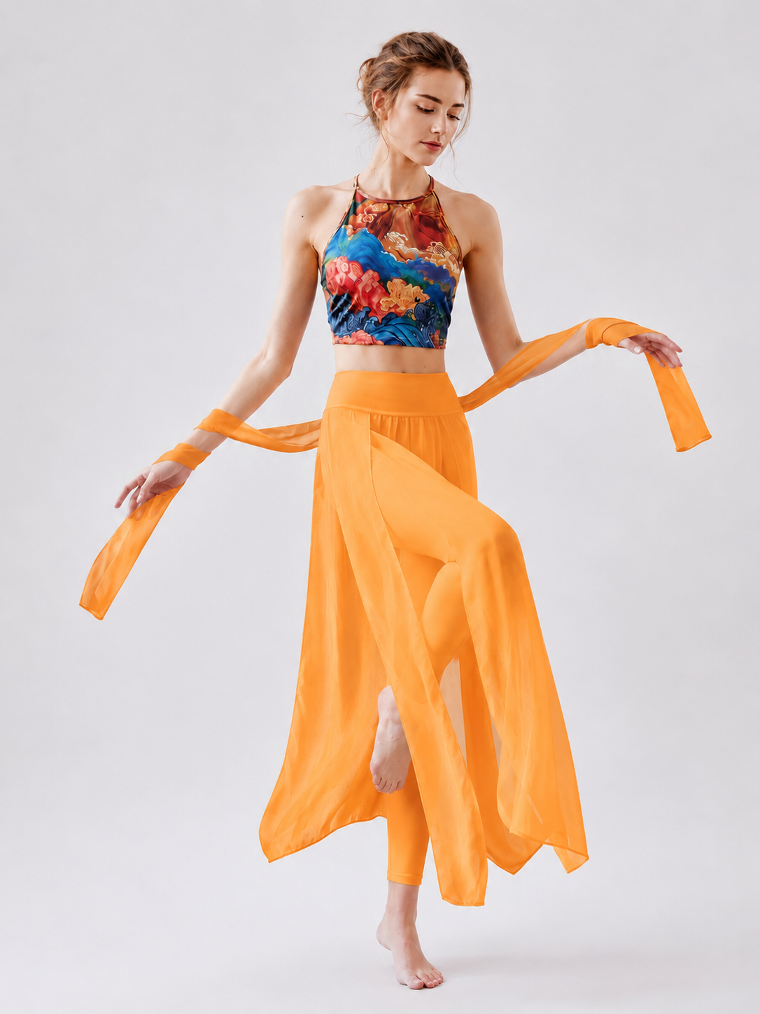 Dunara Flying Apsara Chiffon Yoga Set SILVERWIND