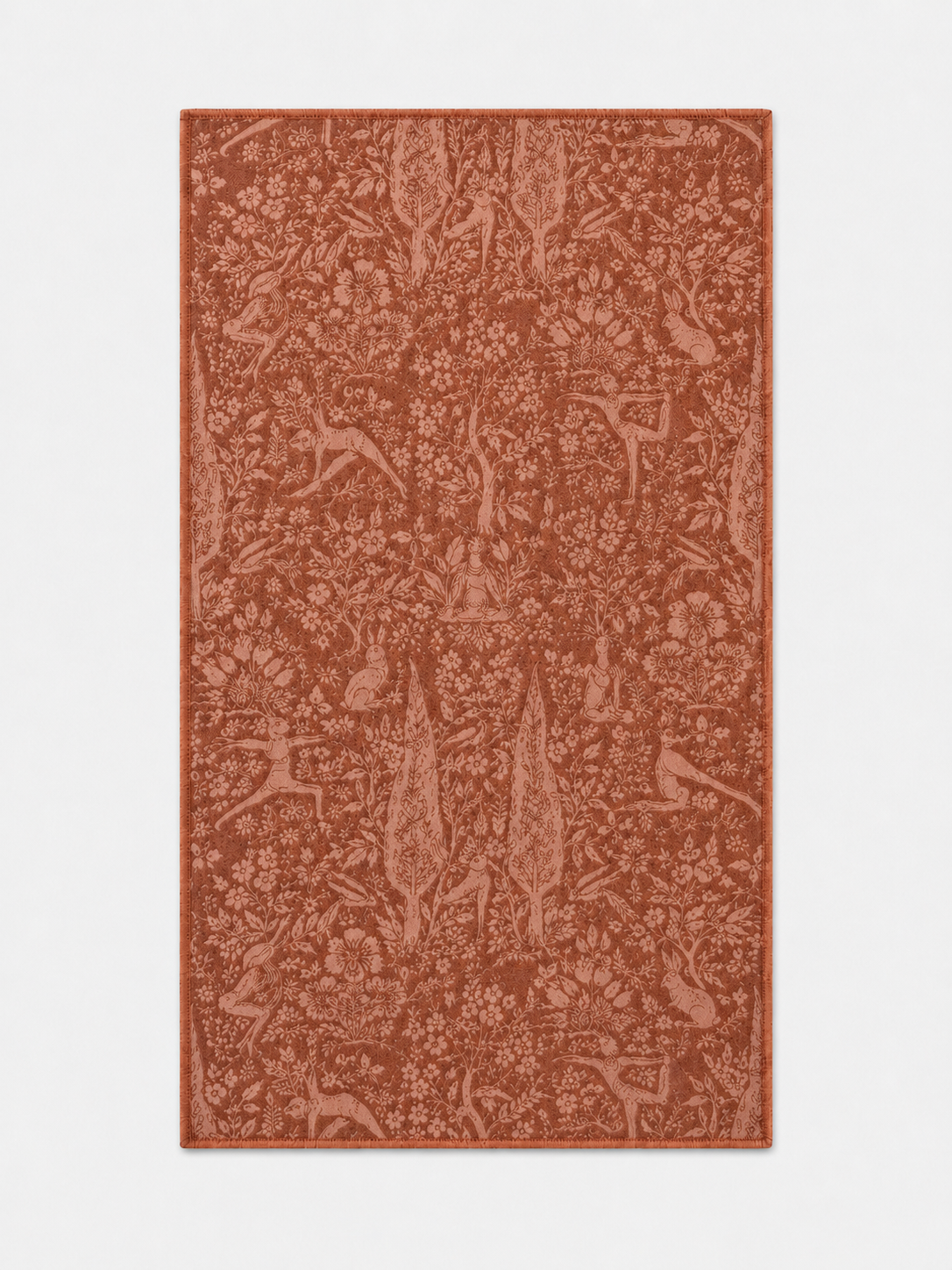 Brick Red Bunny Double-Sided Print Yoga Hand Towel