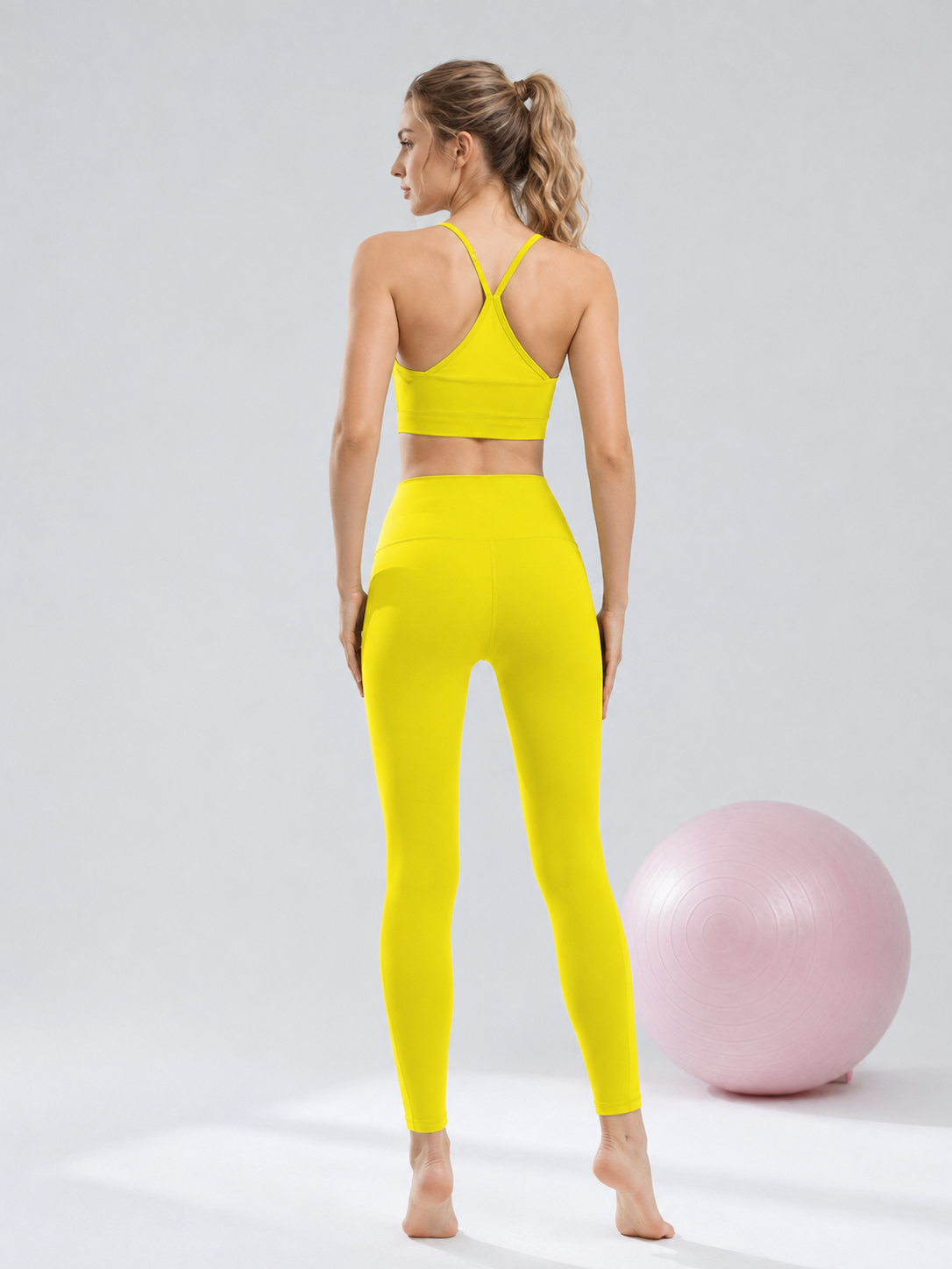 Bowelle Mesh Bow Back Yoga Set SILVERWIND