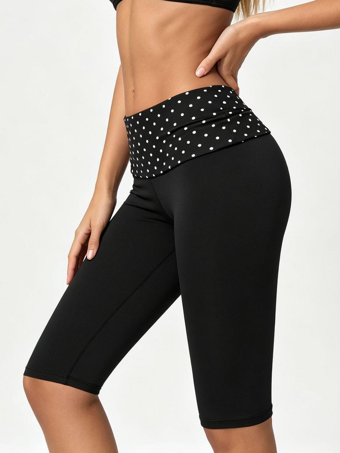 Dotiva High-Waist Sculpting Polka Dot Shorts - MYSILVERWIND