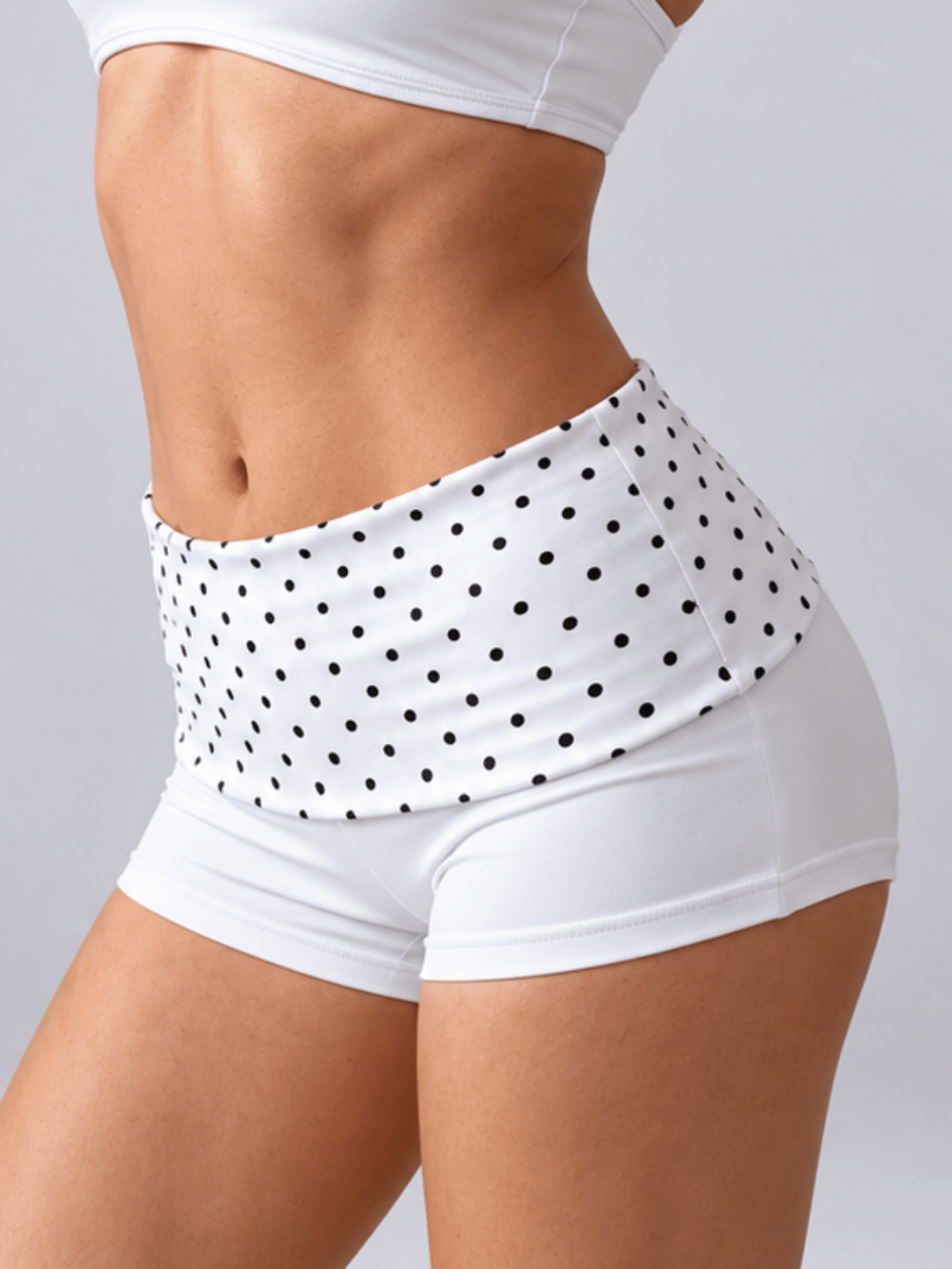 Dotiva High-Waist Sculpting Polka Dot Shorts - MYSILVERWIND