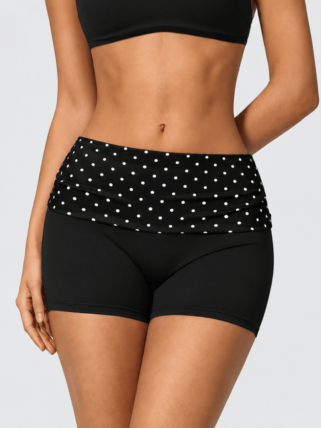 Dotiva High-Waist Sculpting Polka Dot Shorts - MYSILVERWIND