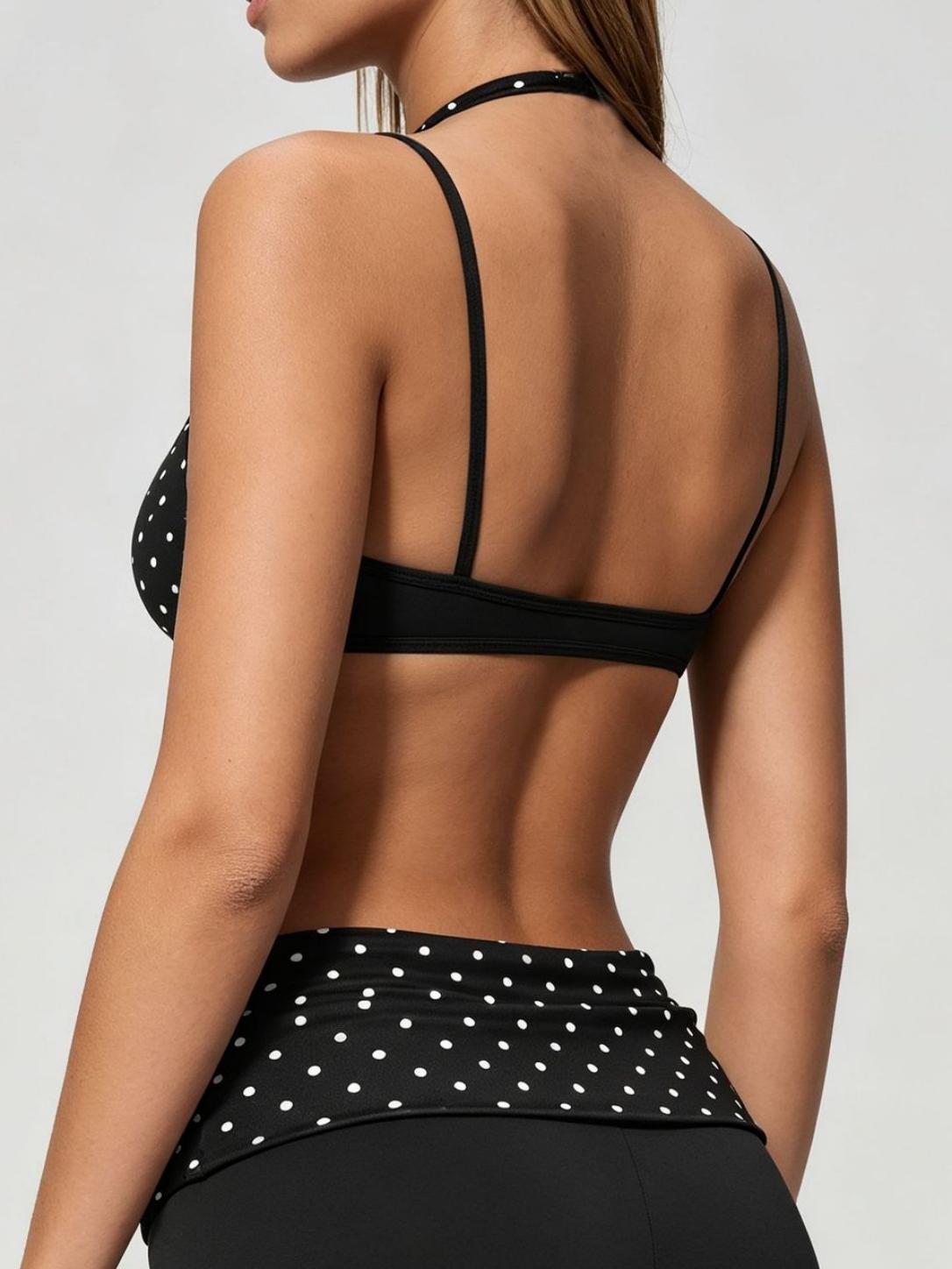 Dotiva Polka Dot Sculpting Sports Bra - MYSILVERWIND