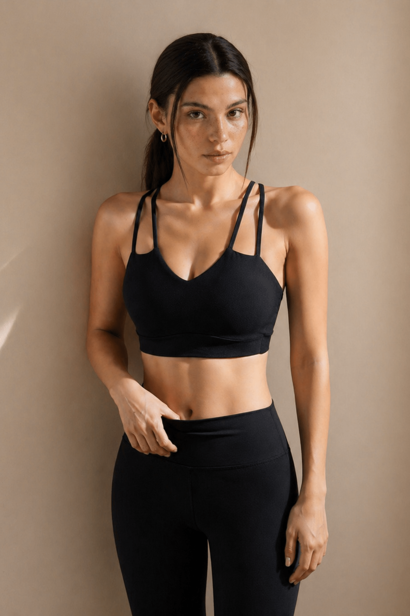 Double - Strap Open - Back Yoga Bra - Black - MYSILVERWIND