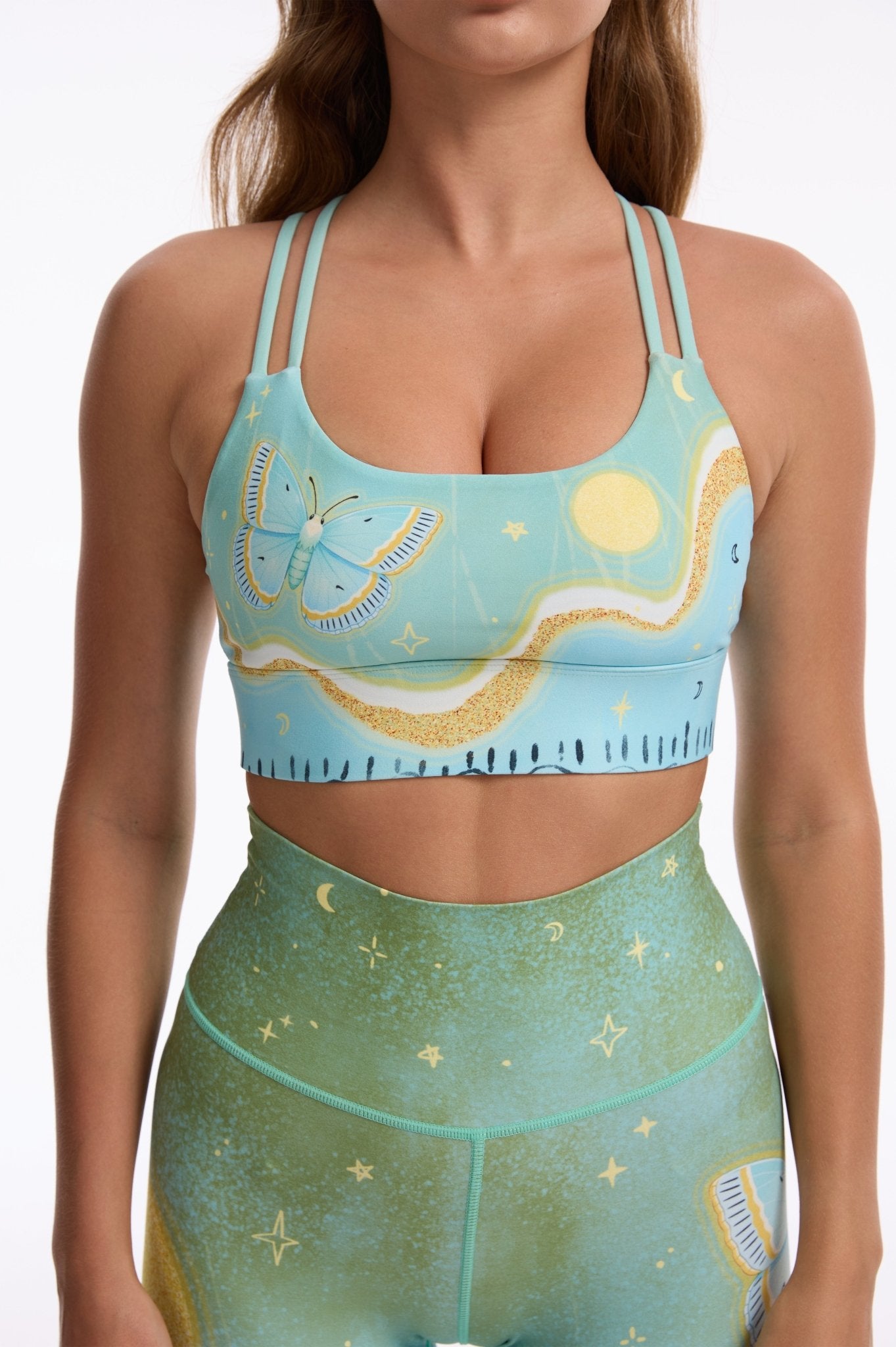 Dreamscape Strappy Sports Bra - MYSILVERWIND