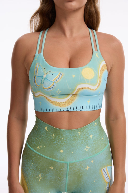 Dreamscape Strappy Sports Bra - MYSILVERWIND