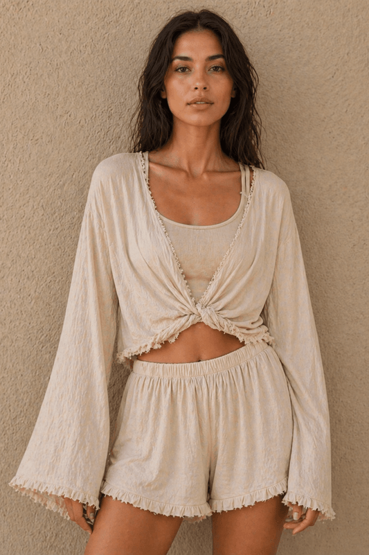 Élan Linen Wrap Top - MYSILVERWIND