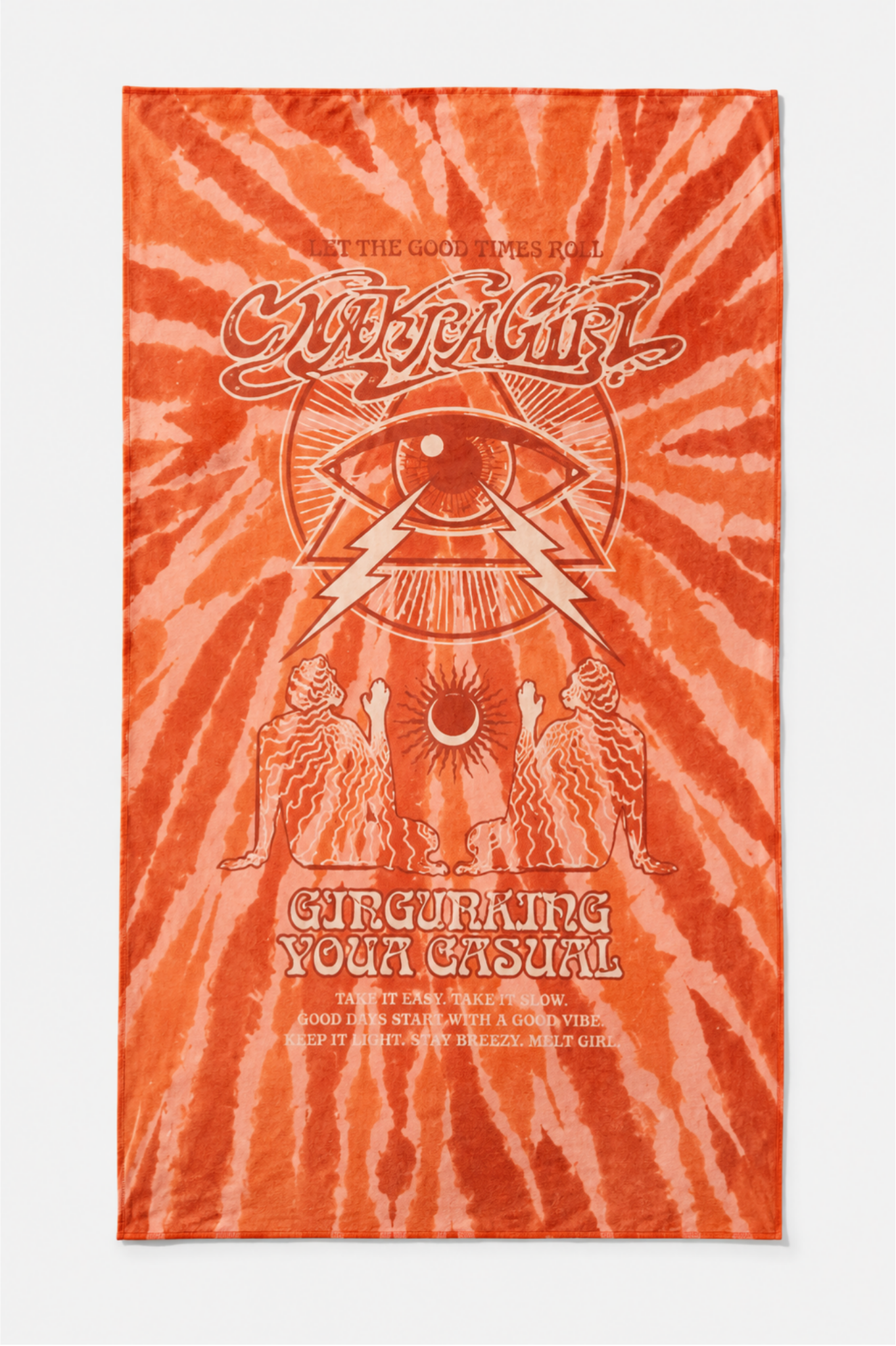 Orange Energy Double-Sided Print Yoga Hand Towel 