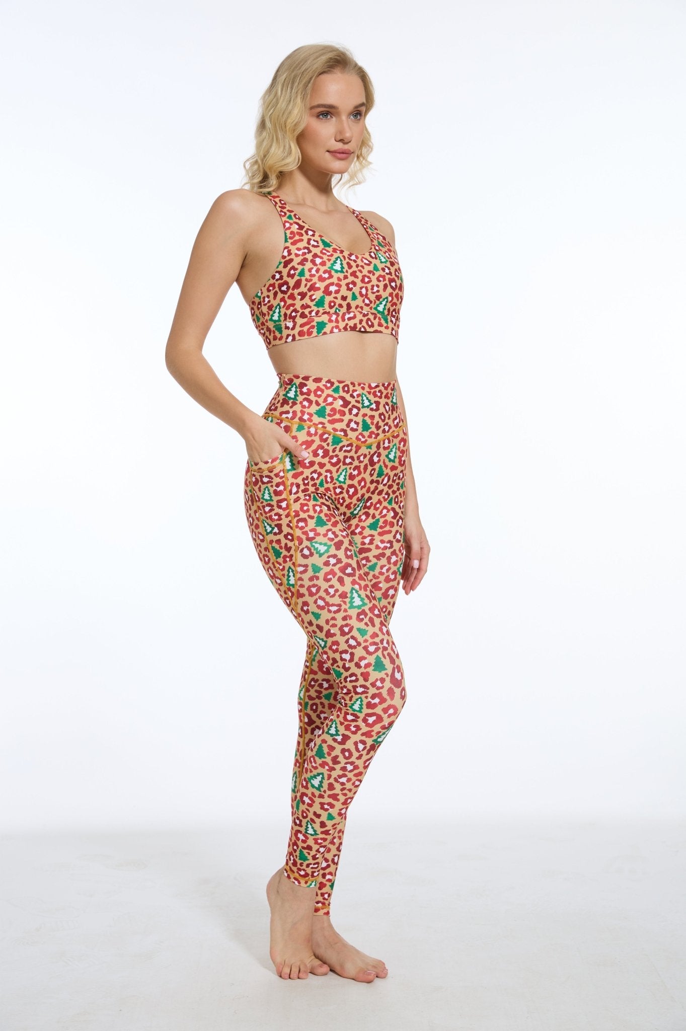 Festive Roar High - waisted Leggings with Pockets - MYSILVERWIND