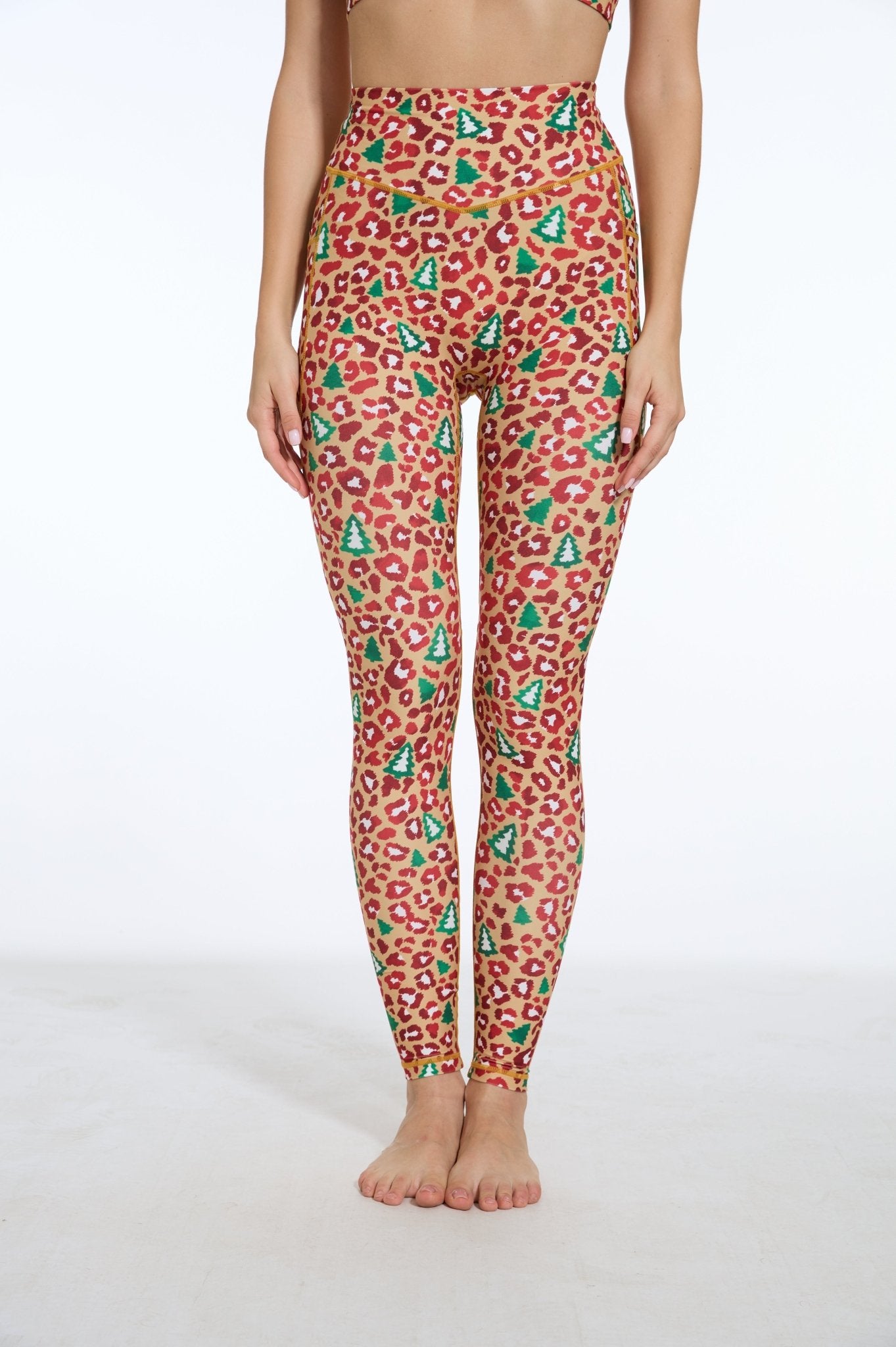 Festive Roar High - waisted Leggings with Pockets - MYSILVERWIND