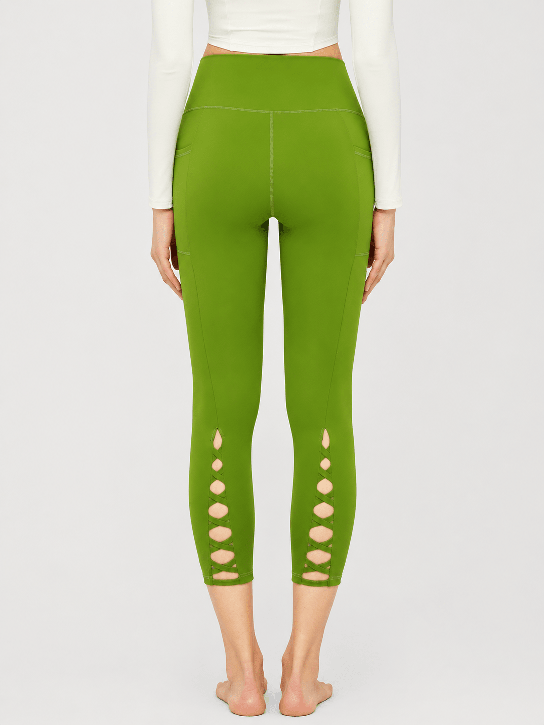 FlexAura High-Waisted Sculpting Capri Yoga Leggings - MYSILVERWIND