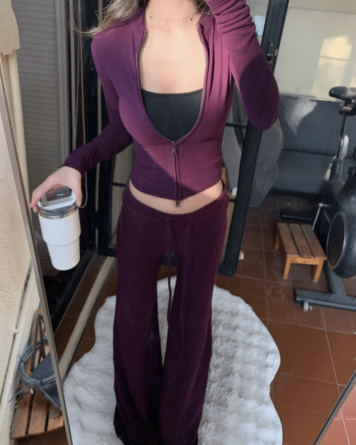 FlowEase Zip-Up Wide-Leg Athletic Set - MYSILVERWIND