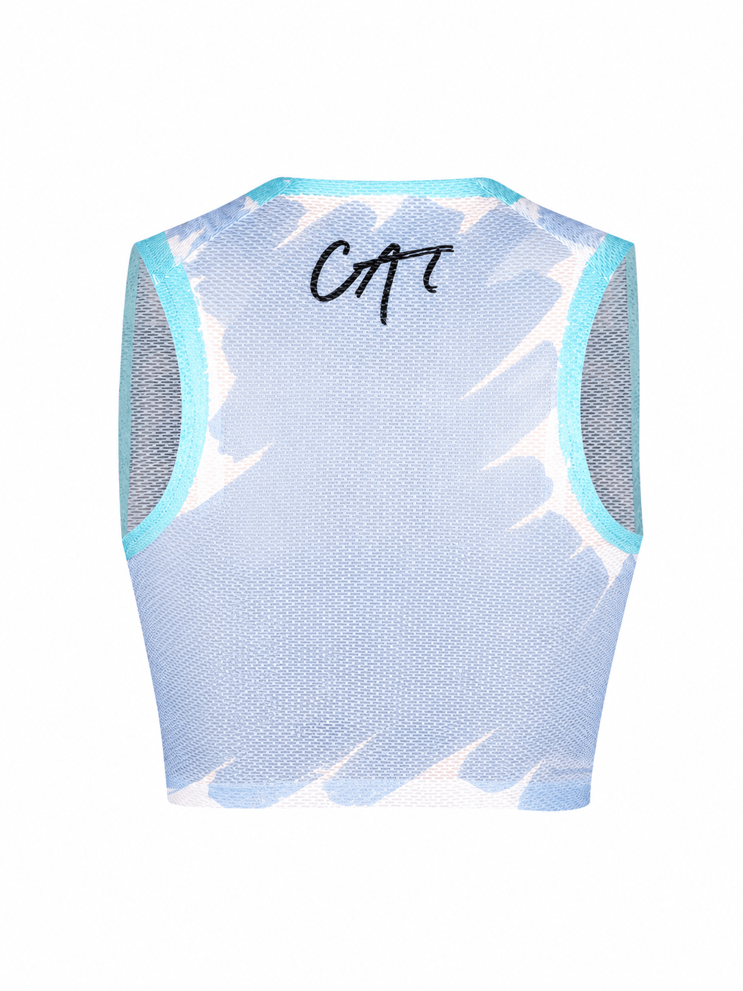 Funny Cat Graphic Performance Running Crop Tank Top - MYSILVERWIND