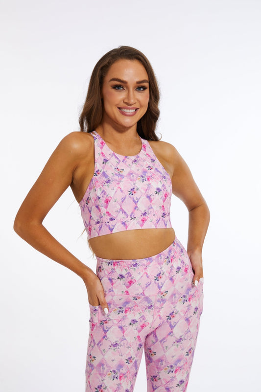 Gentle Criss - Cross Pink Rose Tank Top Bra - MYSILVERWIND