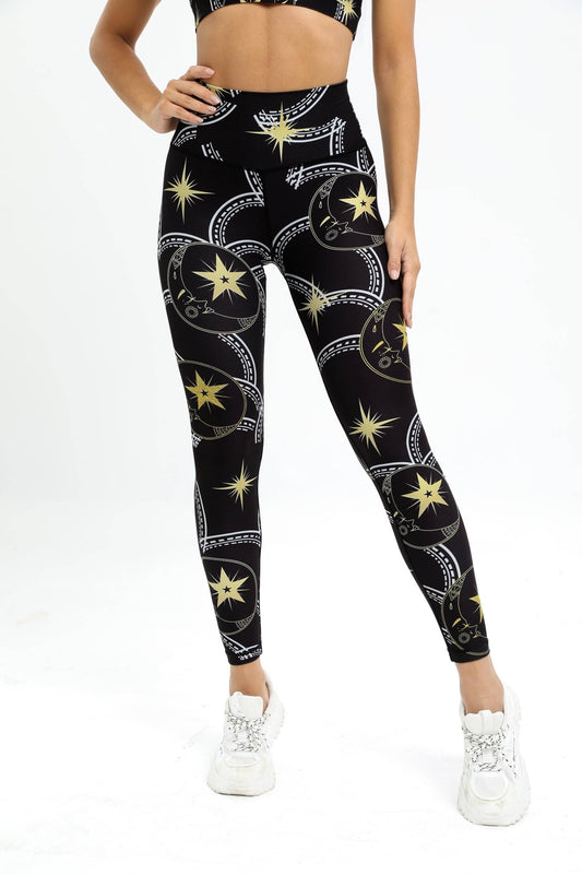 Golden Star High - waisted Leggings - MYSILVERWIND