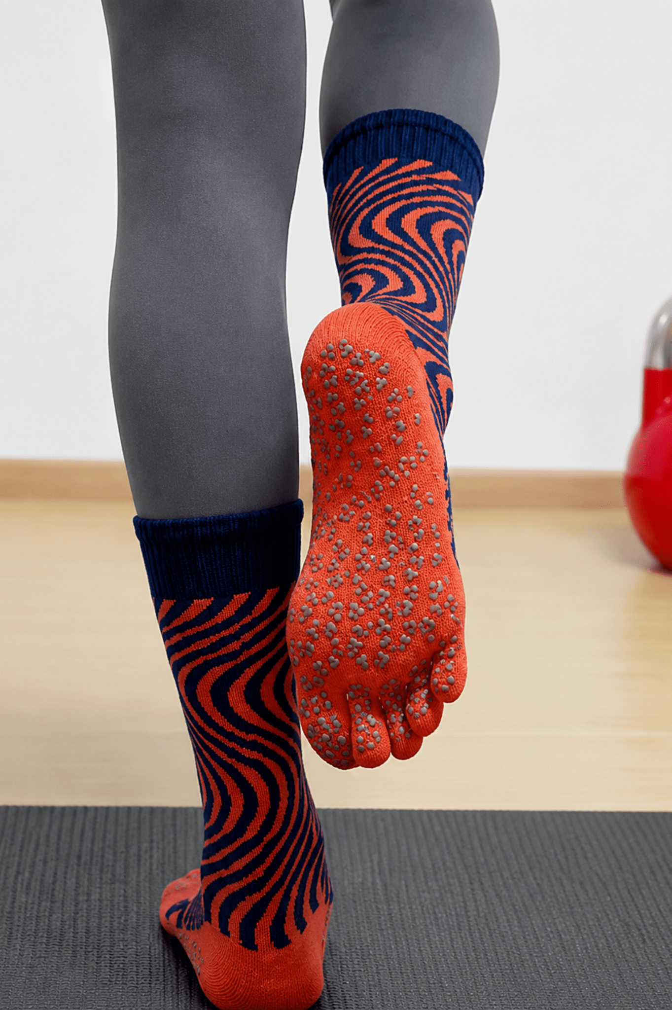GripZen Five-Toe Non-Slip Mid-Calf Yoga Socks - MYSILVERWIND