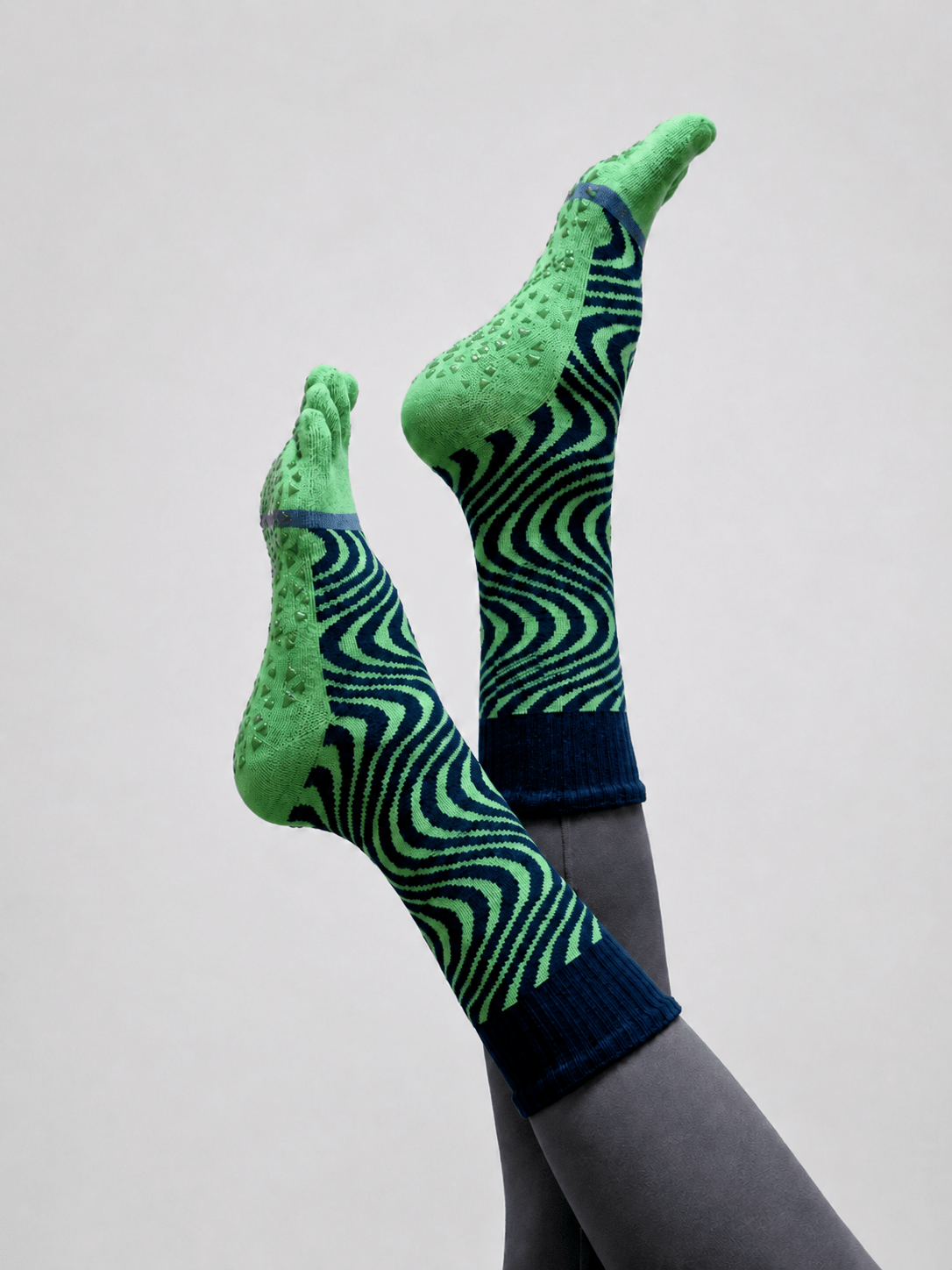 GripZen Five-Toe Non-Slip Mid-Calf Yoga Socks - MYSILVERWIND