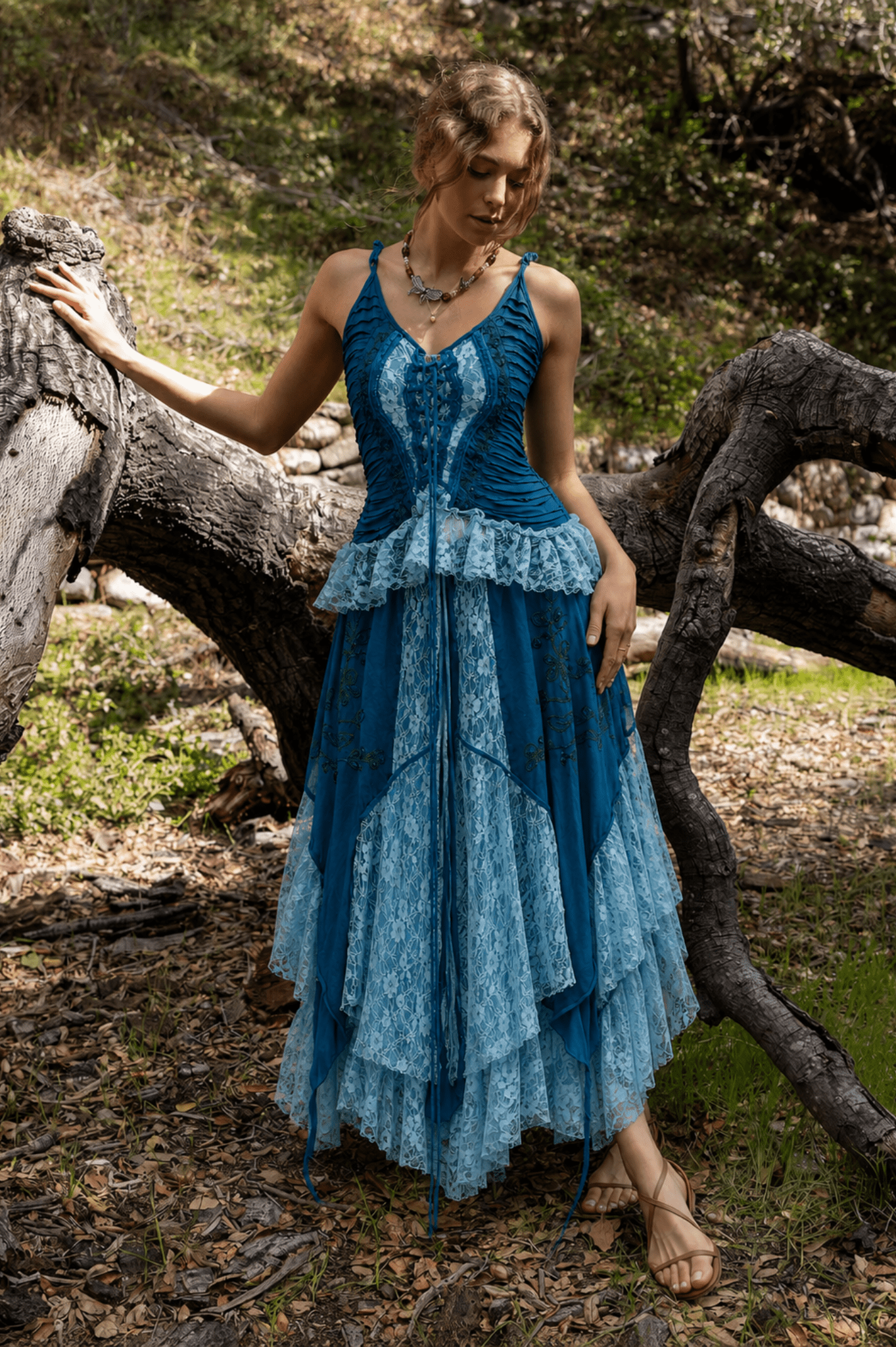 Handmade Bluebell Forest Bohemian Fairy Dress Set - MYSILVERWIND