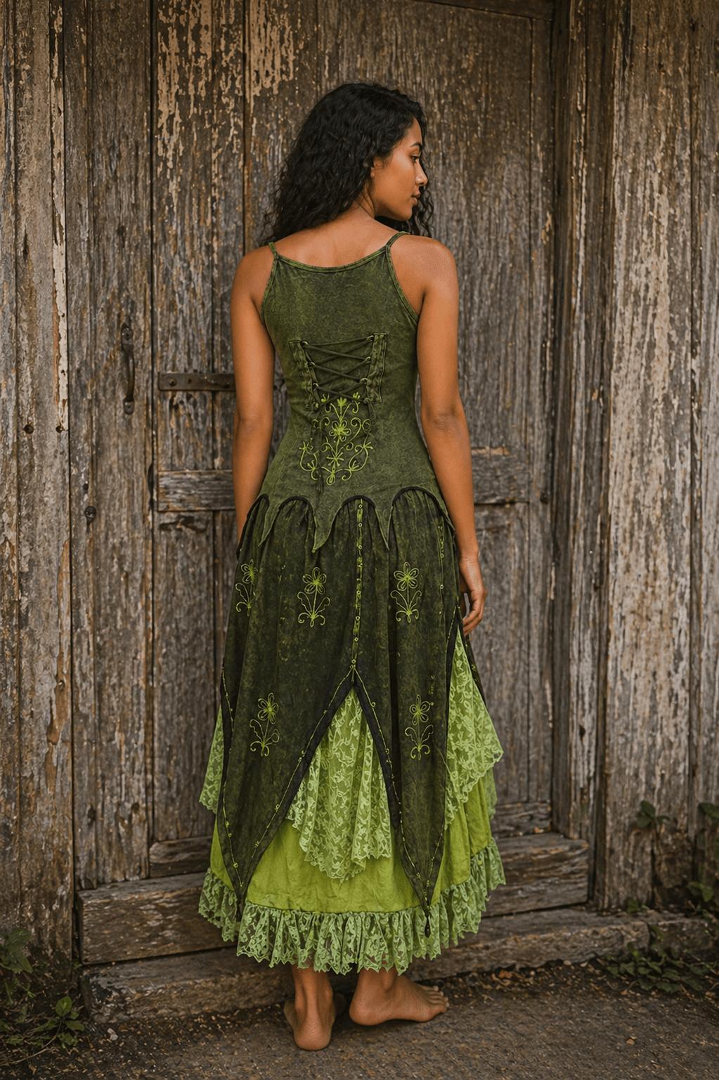 Handmade Mosslight Bohemian Fairy Dress - MYSILVERWIND