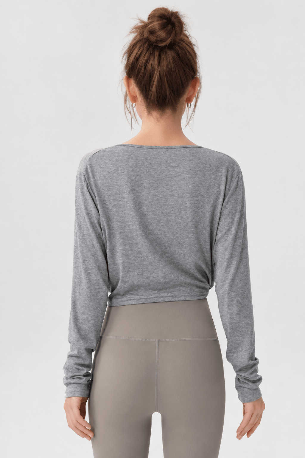 Heather Flow Draped Wrap Top - MYSILVERWIND