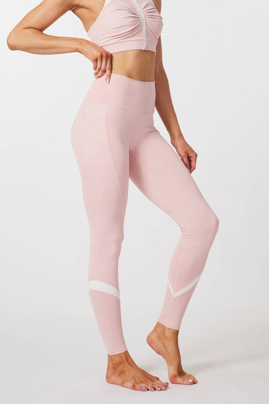 HeyCloud High - waisted Colourblock Leggings - Carnation Pink - MYSILVERWIND