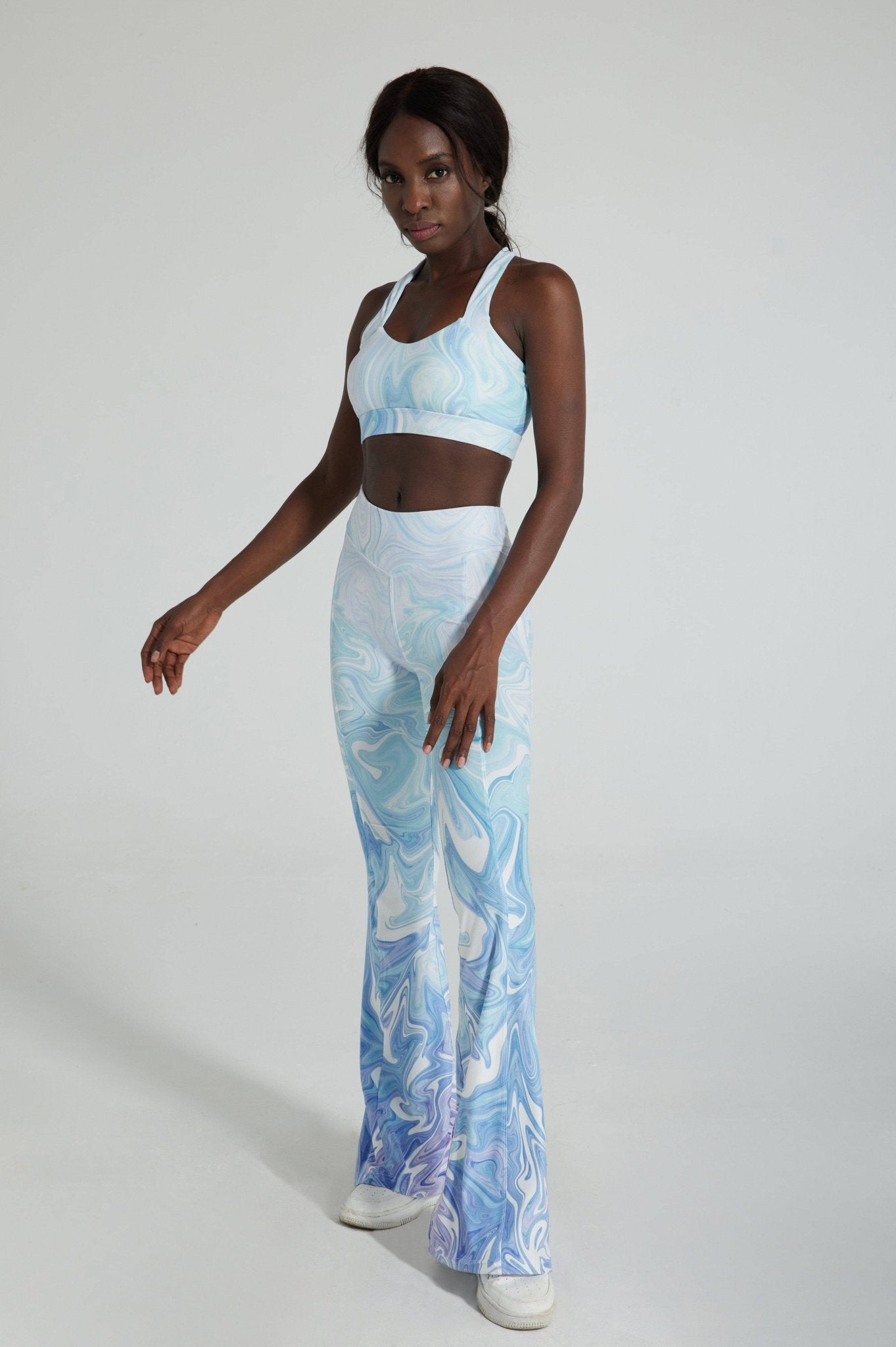 Illusion Flare Leggings - Sky Blue - MYSILVERWIND