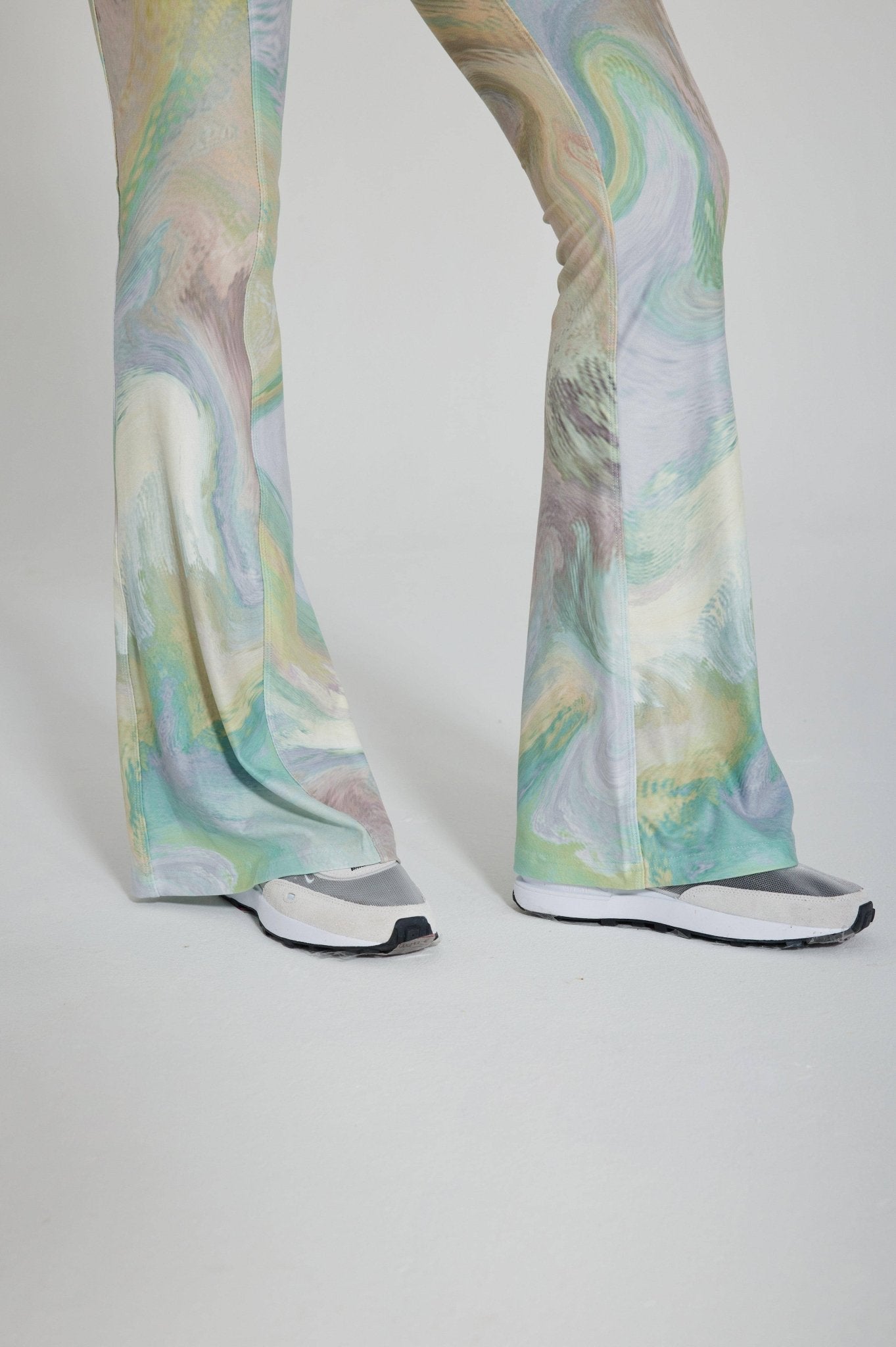 Illusion High - waisted Flare Leggings - Moss Green - MYSILVERWIND