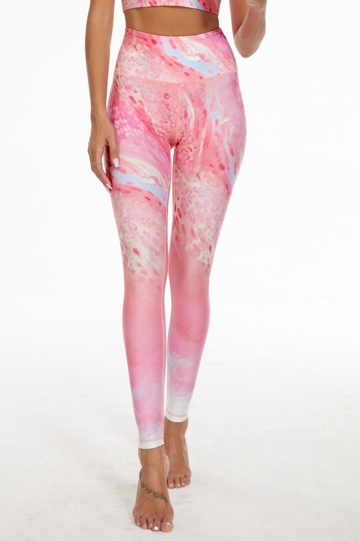 Illusion High - waisted Leggings - Pink - MYSILVERWIND