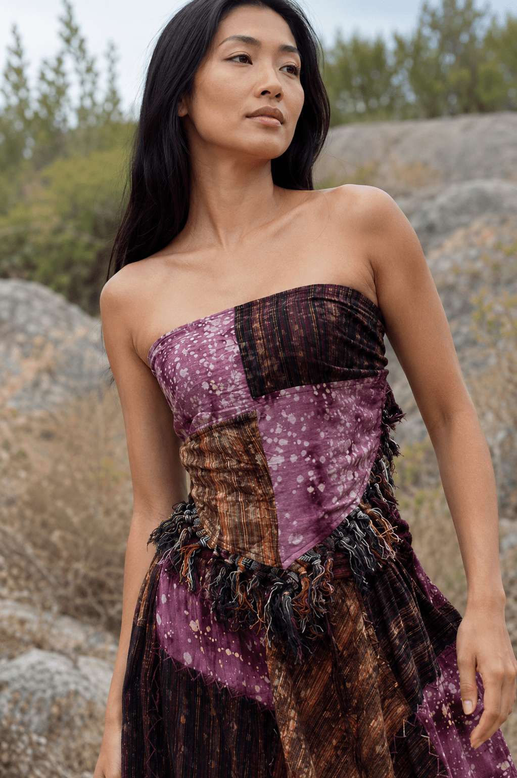 Indigo Stardust Patchwork Maxi Dress - MYSILVERWIND