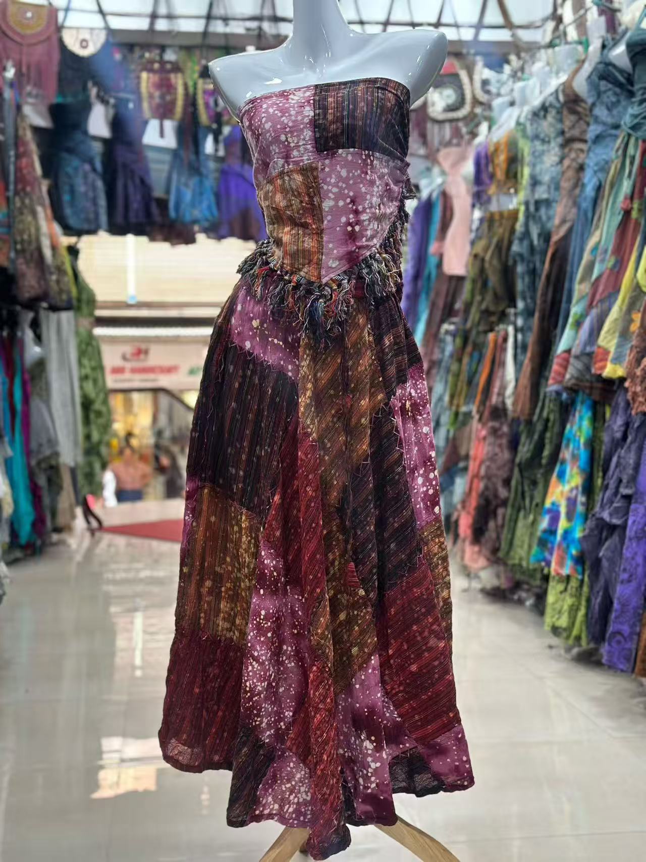 Indigo Stardust Patchwork Maxi Dress - MYSILVERWIND