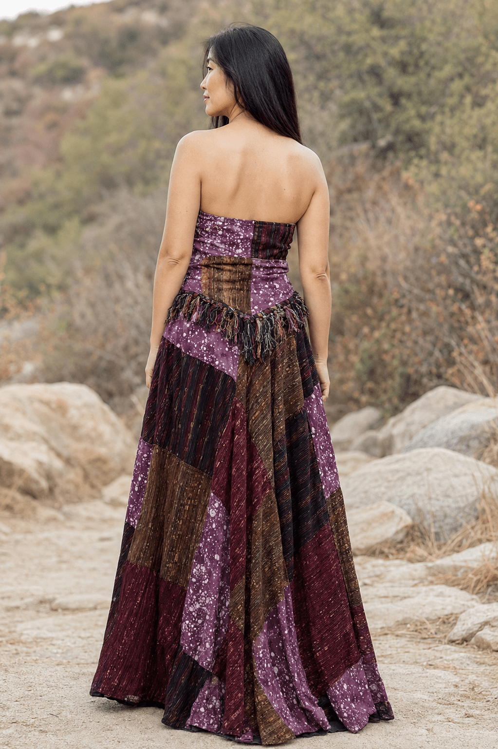 Indigo Stardust Patchwork Maxi Dress - MYSILVERWIND